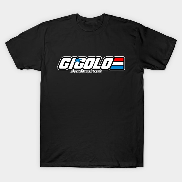 Gigolo Funny Retro 80's Cartoon Logo Parody T-Shirt by BoggsNicolas